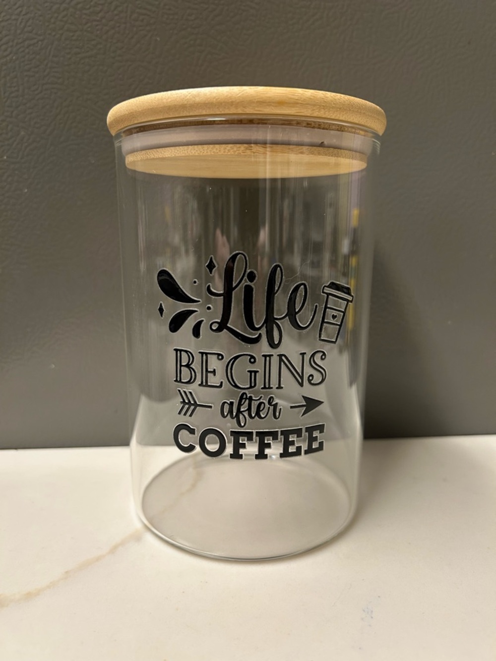Brand New 1qt Glass Storage Container with Bamboo Lid